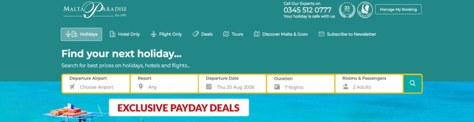 Website Malta Paradise